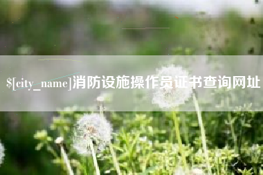 唐山消防设施操作员证书查询网址