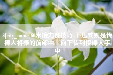 唐山60米接力赛技巧-下压式则是传棒人将棒的前部由上向下传到接棒人手中