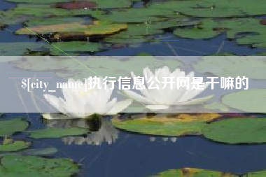 唐山执行信息公开网是干嘛的